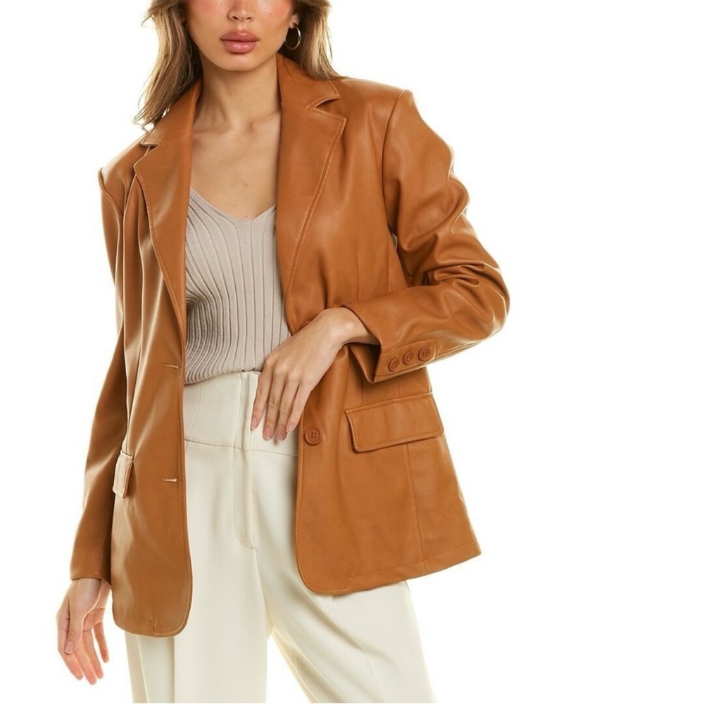 Avec Les Filles Washed Blazer in Cognac